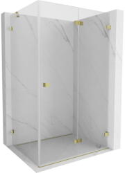 Mexen Lunar-F összecsukható zuhanykabin jobb 100 x 90 cm, átlátszó, arany - 836-100-090-50-00-P (836-100-090-50-00-P)