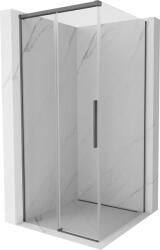 Mexen Rox tolóajtós zuhanykabin 90 x 90 cm, áttetsző, szálcsiszolt fegyverszürke - 8C2-090-090-66-00 (8C2-090-090-66-00)