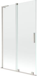 Mexen Velar L 2 szárnyas, toló fürdőszobai paraván 110 x 150 cm, átlátszó, matt nikkel - 896-110-003-01-97 (896-110-003-01-97)