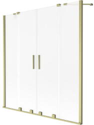 Mexen Velar Duo kétszárnyú toló kádparaván 140 x 150 cm, homokfújt, arany kefés - 896-140-000-32-55 (896-140-000-32-55)