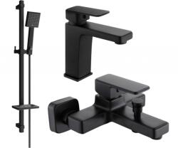 Mexen Cetus DQ45 fürdőkád készlet, fekete - 744303DQ45-70 (744303DQ45-70)