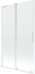 Mexen Velar L összecsukható zuhanyfal, 2-szárnyú, csúsztatható, 110 x 150 cm, átlátszó, fehér - 896-110-003-01-20 (896-110-003-01-20)