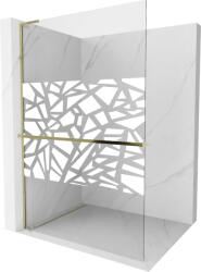 Mexen Kioto+ L zuhanyfal polccal Walk-in 110 x 200 cm, fehér minta, arany - 800-110-123-50-85 (800-110-123-50-85)