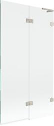 Mexen Lunar L kádparaván kétszárnyú jobb oldali, 100 x 150 cm, átlátszó, szálcsiszolt nikkel - 897L-100-100-97-00-P (897L-100-100-97-00-P)