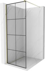 Mexen Kioto zuhanyfal Walk-in 90 x 200 cm, fekete rács 8 mm, arany - 800-090-101-50-77 (800-090-101-50-77)