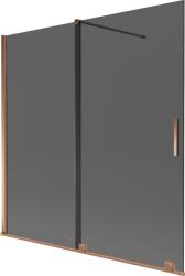 Mexen Velar kétajtós eltolható kádparaván 160 x 150 cm, grafit, rózsaarany - 896-160-000-41-60 (896-160-000-41-60)