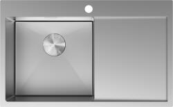 Mexen Exar rozsdamentes acél mosogatótálca 1 rekesszel, bal oldali csepegtető, 780 x 480 mm, inox - 6433781010L-01 (6433781010L-01)