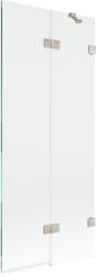 Mexen Lunar kétszárnyú fürdőszobai paraván, jobb oldali, 80 x 150 cm, átlátszó, matt nikkel - 897-080-100-97-00-P (897-080-100-97-00-P)