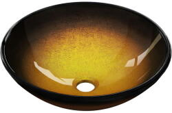 Mexen Mira 42 x 42 cm-es üveg, arany sötét mosdókagyló - 24124251 (24124251)