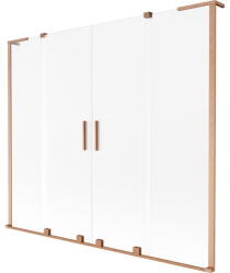 Mexen Velar L Duo kétszárnyú tolóajtós kádparaván 180 x 150 cm, zúzott üveg, csiszolt réz - 896-180-003-32-65 (896-180-003-32-65)