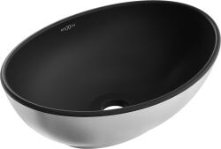 Mexen Elza 40 x 33 cm-es pultra helyezett mosdó, fekete matt/ezüst - 21014024 (21014024)