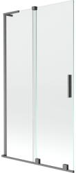 Mexen Velar L Kétszárnyú, tolható zuhanyfal 100 x 150 cm, átlátszó, matt szürke - 896-100-003-01-66 (896-100-003-01-66)