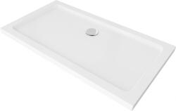 Mexen Flat téglalap alakú slim zuhanytálca 140 x 70 cm, fehér, króm szifon - 40107014 (40107014)