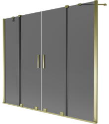 Mexen Velar Duo kétszárnyú tolható fürdőkádparaván 180 x 150 cm, grafit, arany - 896-180-000-42-50 (896-180-000-42-50)