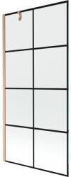 Mexen Next 1-szárnyú zuhanyfal 90 x 150 cm, fekete rács, kefélt réz - 895-090-000-00-77-65 (895-090-000-00-77-65)