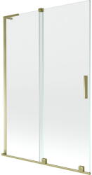 Mexen Velar L kádra szerelhető, 2-szárnyú, tolóajtós, 120 x 150 cm, átlátszó, arany - 896-120-003-01-50 (896-120-003-01-50)