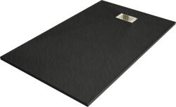 Mexen Hugo téglalap alakú SMC zuhanytálca 150 x 80 cm, fekete, arany burkolat - 42708015-G (42708015-G)