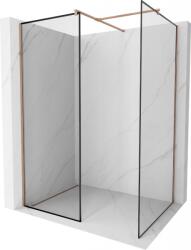 Mexen Kioto zuhanyfal Walk-in 130 x 70 cm, fekete keret, rózsaarany - 800-130-202-60-70-070 (800-130-202-60-70-070)