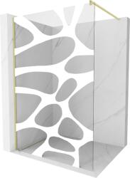 Mexen Kioto zuhanyfal Walk-in 140 x 200 cm, fehér hullám 8 mm, arany kefélt - 800-140-101-55-97 (800-140-101-55-97)