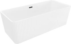 Mexen Nila szabadon álló, bordázott kád 170 x 75 cm, fehér, fekete túlfolyó - 52841708000-70 (52841708000-70)