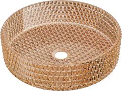 Mexen Aura üveg pultra szerelhető mosdó 39 x 39 cm, rózsaarany - 24013968 (24013968)