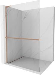 Mexen Kioto+ L zuhanyfal polccal Walk-in 75 x 200 cm, átlátszó, kefélt réz - 800-075-123-65-00 (800-075-123-65-00)