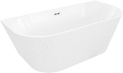 Mexen Oris szabadon álló fal melletti bordázott kád 170 x 80 cm, fehér, króm csaptelep - 52871708000-01 (52871708000-01)