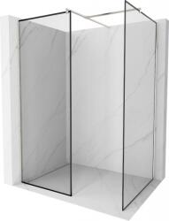 Mexen Kioto zuhanyfal Walk-in 130 x 90 cm, fekete keret, kefélt nikkel - 800-130-202-97-70-090 (800-130-202-97-70-090)