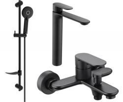 Mexen Milo DF40 fürdőkád szett, fekete - 71313DF40-70 (71313DF40-70)