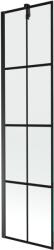 Mexen Next 1-szárnyú fürdőszobai paraván, 50 x 150 cm, fekete rács, fekete - 895-050-000-00-77-70 (895-050-000-00-77-70)