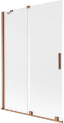 Mexen Velar kétszárnyú, tolóajtós fürdőkád paraván 120 x 150 cm, matt, kefélt réz - 896-120-000-31-65 (896-120-000-31-65)