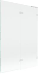 Mexen Lunar L kádparaván 2-szárnyú jobboldali 120 x 150 cm, átlátszó, fehér - 897L-120-100-20-00-P (897L-120-100-20-00-P)