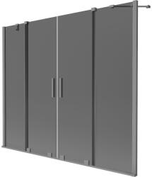 Mexen Velar Duo kétszárnyú, elhúzható kádparaván 180 x 150 cm, grafit, gun metal - 896-180-000-42-95 (896-180-000-42-95)