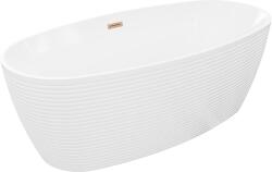 Mexen Lira szabadon álló kád minta 170 x 80 cm, fehér, kefélt réz túlfolyó - 52831708000-65 (52831708000-65)