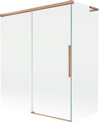 Mexen Rox L kádparaván 2 szárnyú tolóajtóval 140 + 70 x 150 cm, átlátszó, kefélt réz - 8C9L-140-070-65-00 (8C9L-140-070-65-00)