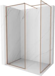 Mexen Kioto-F Zuhanyfal Walk-in kerettel 145 x 100 cm, átlátszó 8 mm, kefe bronz - 800-145-202-04-65-100 (800-145-202-04-65-100)