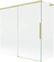 Mexen Rox L 2-szárnyas toló kádparaván 160 + 75 x 150 cm, átlátszó, arany kefélt - 8C9L-160-075-55-00 (8C9L-160-075-55-00)