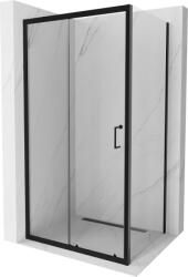 Mexen Apia 115 x 80 cm-es, átlátszó, fekete tolóajtós zuhanykabin - 840-115-080-70-00 (840-115-080-70-00)