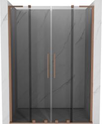Mexen Velar L Duo tolóajtós zuhanyajtó 140 cm, grafit, csiszolt réz - 871-140-003-42-65 (871-140-003-42-65)