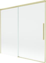 Mexen Rox 2-szárnyas, toló rendszerű fürdőszobai paraván 170 x 150 cm, átlátszó, arany szálcsiszolt - 8C9-170-001-55-00 (8C9-170-001-55-00)