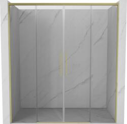 Mexen Rox toló zuhanyajtó 170 cm, átlátszó, arany kefe - 8C2-170-002-55-00 (8C2-170-002-55-00)