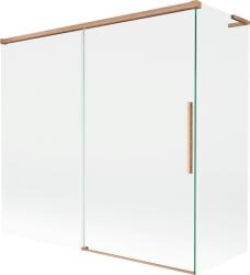 Mexen Rox L 2 szárnyas tolható fürdőkád paraván 170 + 70 x 150 cm, átlátszó, kefe hatású réz - 8C9L-170-070-65-00 (8C9L-170-070-65-00)