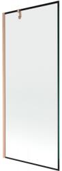 Mexen Next kádparaván 1-szárnyú 80 x 150 cm, fekete keret, csiszolt réz - 895-080-000-00-70-65 (895-080-000-00-70-65)