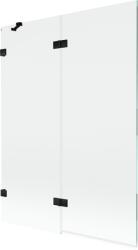 Mexen Lunar 2-szárnyú bal fürdőszobai paraván 130 x 150 cm, átlátszó, fekete - 897-130-100-70-00-L (897-130-100-70-00-L)