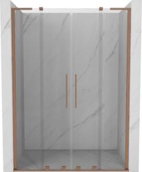 Mexen Velar L Duo tolóajtós zuhanyajtó 140 cm, átlátszó, kefélt réz - 871-140-003-02-65 (871-140-003-02-65)