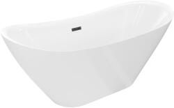 Mexen Lotos szabadon álló kád 160 x 75 cm, fehér, fekete túlfolyó - 52051607700-70 (52051607700-70)