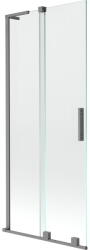 Mexen Velar L kétszárnyú, eltolható zuhanyfal 85 x 150 cm, átlátszó, gun metal - 896-085-003-01-95 (896-085-003-01-95)