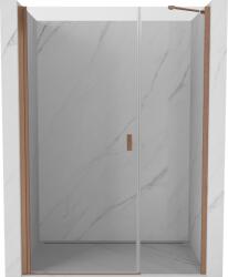 Mexen Mist-B zuhanyajtó, nyitható, 120 cm, átlátszó, kefélt réz - 8A2-120-001-65-00 (8A2-120-001-65-00)