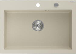 Mexen Elix gránit mosogató 1-medencés 700 x 500 mm, bézs, króm szifon - 6526701005-69 (6526701005-69)