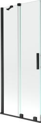 Mexen Velar 2-szárnyas elhúzható fürdőkád paraván 80 x 150 cm, átlátszó, fekete - 896-080-000-01-70 (896-080-000-01-70)